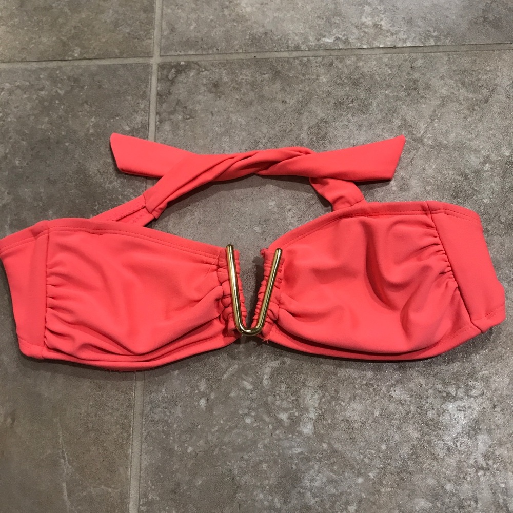 Final call‼️ 😛😋 coral & gold bandeau swim top
